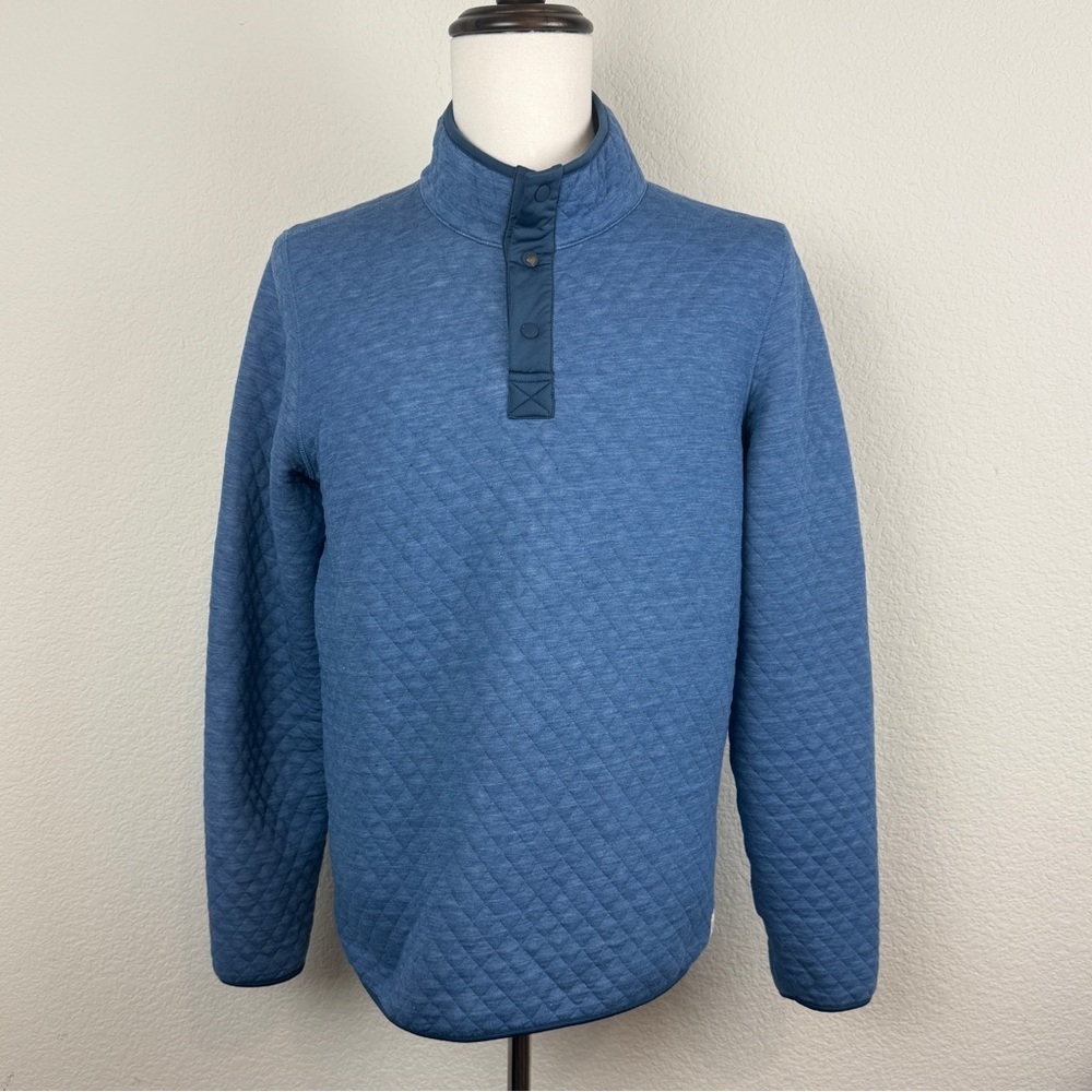 MARINE LAYER MENS 
Corbet Reversible Quilted Pullover | Small | Blue | Grey - Picture 2 of 8